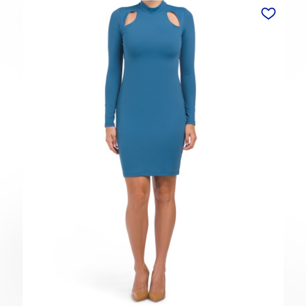 NWT, SUSANA MONACO, Womens, Cut Out Mock Neck Long Sleeve Mini Dress